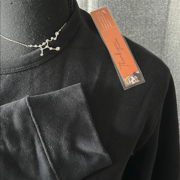 Lands' End Black Crewneck Sweater with Smooth Knit - Picture 3 of 4